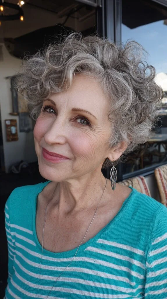 Textured Curly Crop with Playful Volume