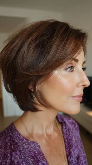 Textured Layered Bob with Soft Waves