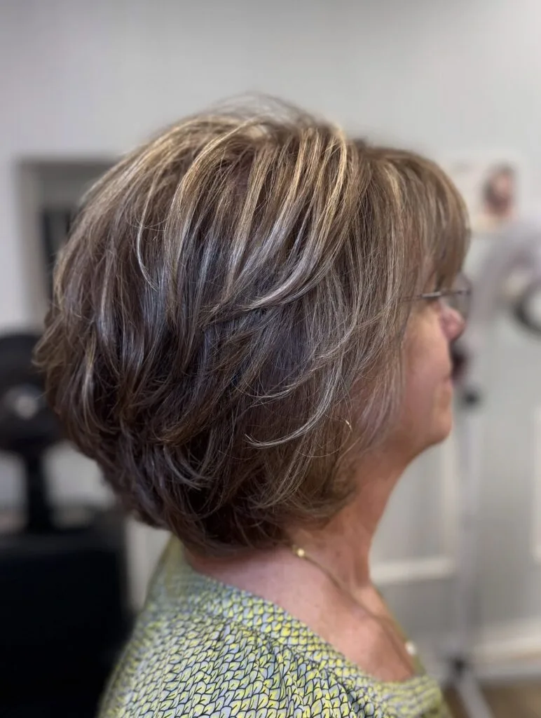 Textured Layered Bob with Subtle Highlights