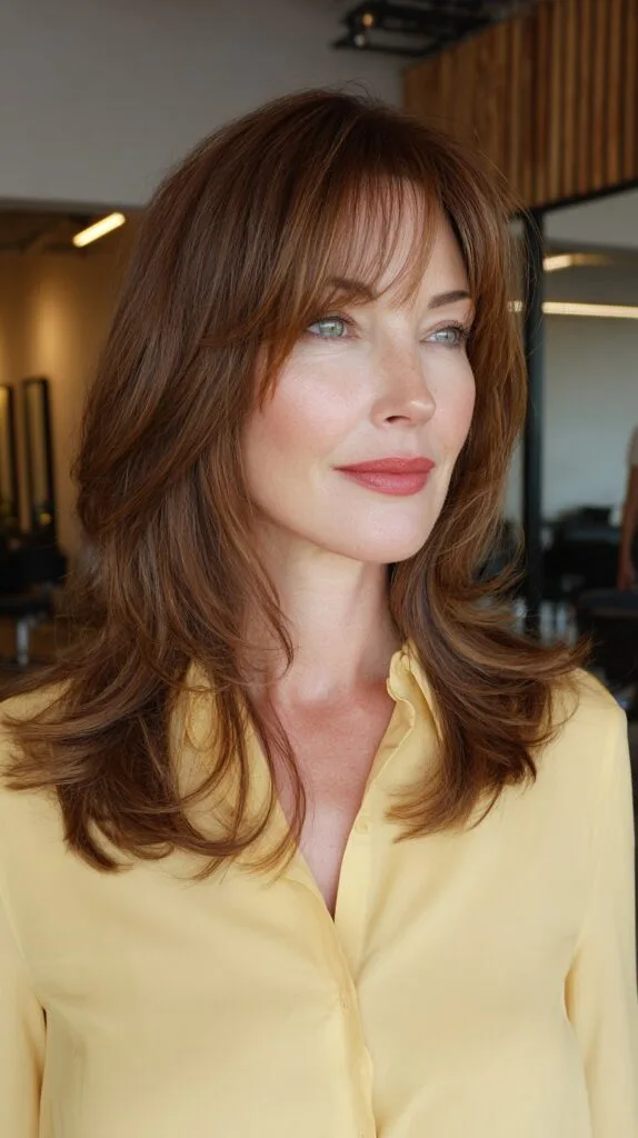 Textured Layered Cut with Soft Choppy Bangs