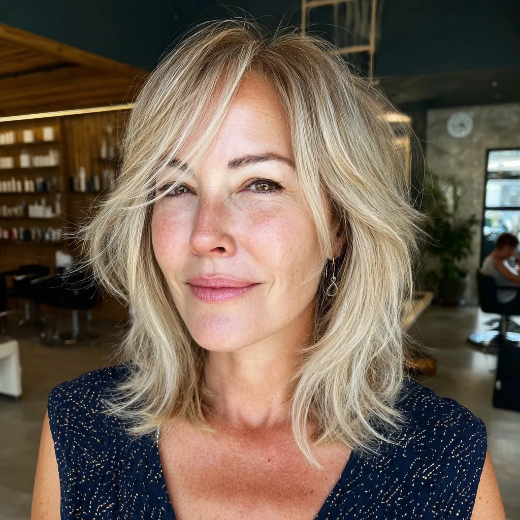 Textured Light Blonde Shag with Subtle Layers