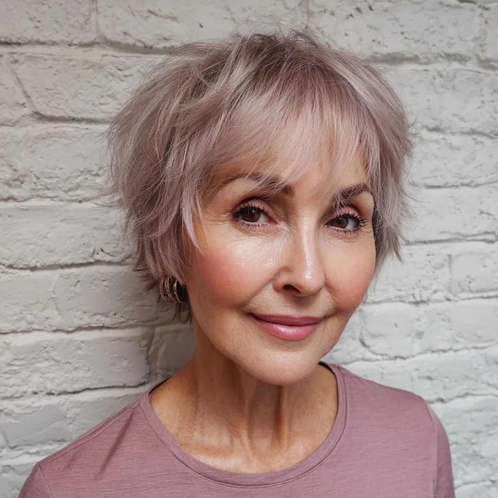 Textured Light Pink Bixie Shag with Soft Layers