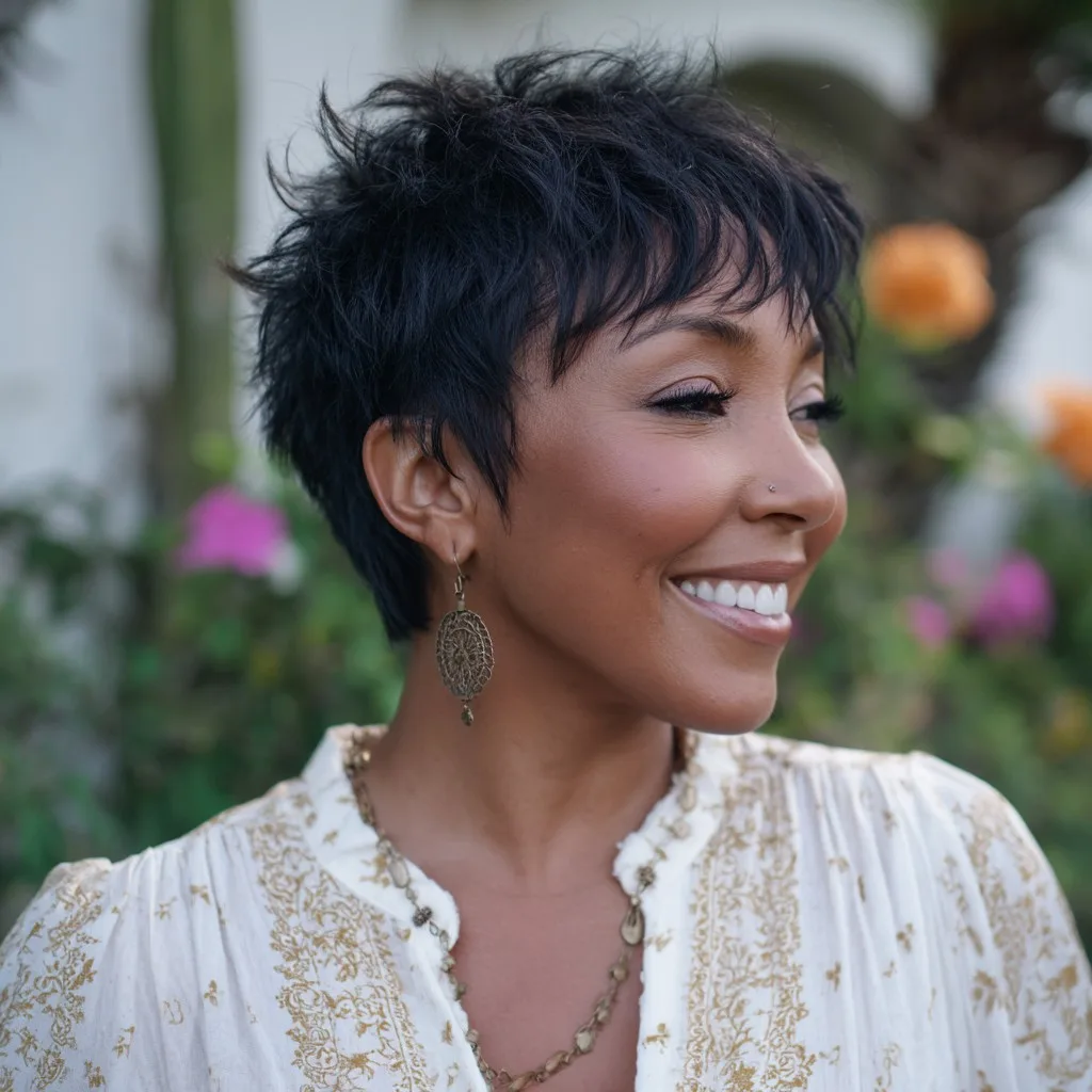 Textured Long Pixie Cut with Defined Layers