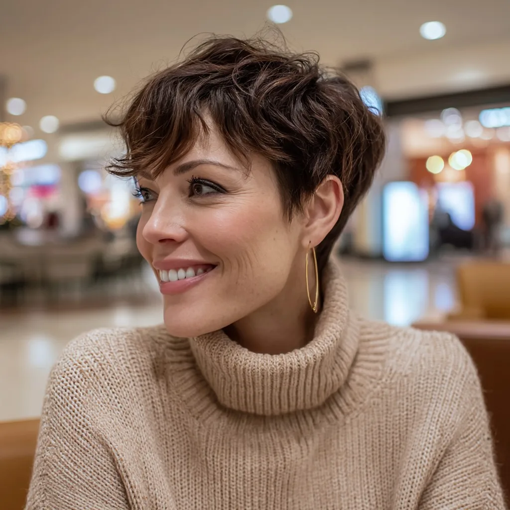 Textured Long Pixie Cut with Playful Volume