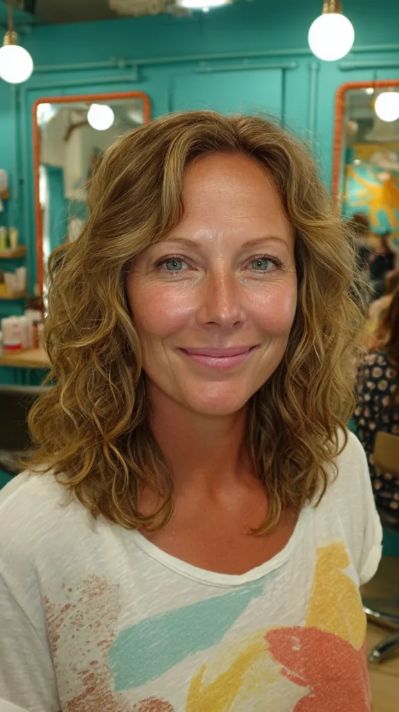 Textured Mid-Length Wavy Cut with Loose Curls