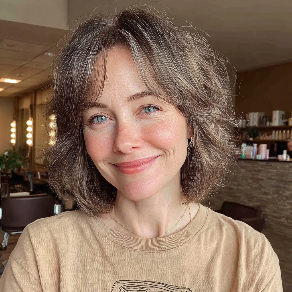 Textured Shaggy Bob with Face-Frame Layers