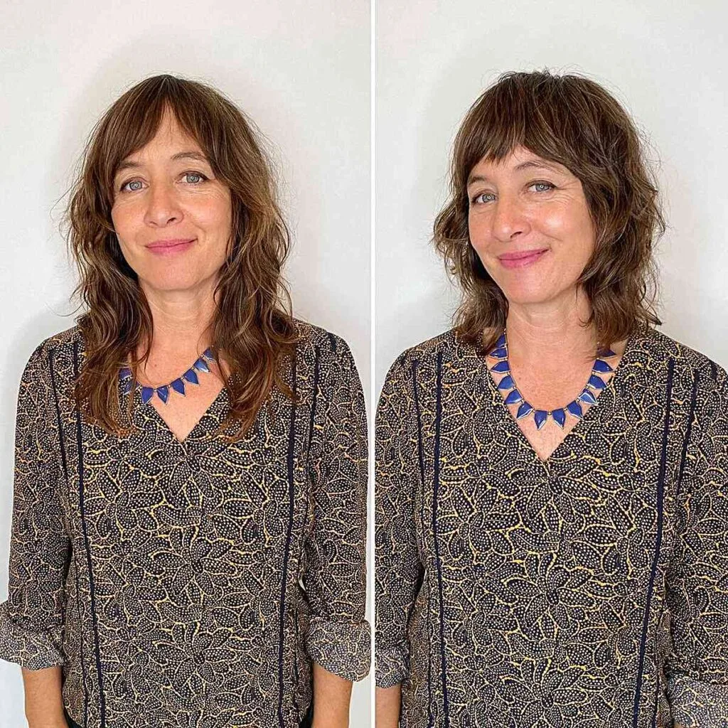Textured Shaggy Lob with Fringe for Women Over 40
