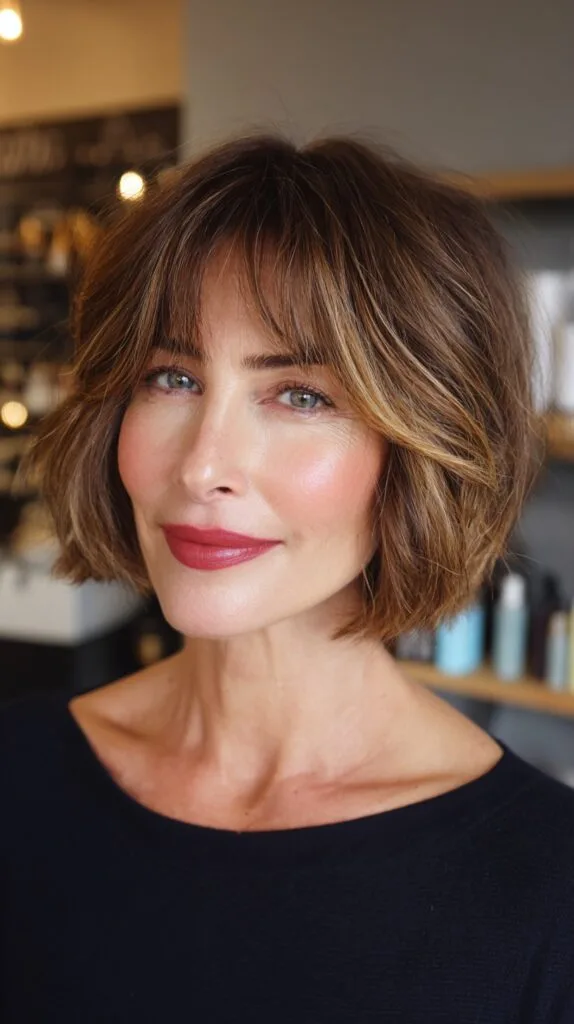 Textured Short Bob with Face-Framing Layers