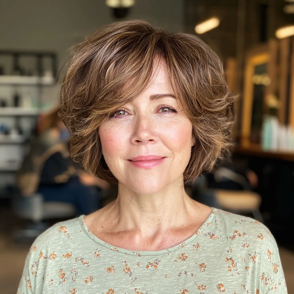 Textured Short Bob with Natural Volume