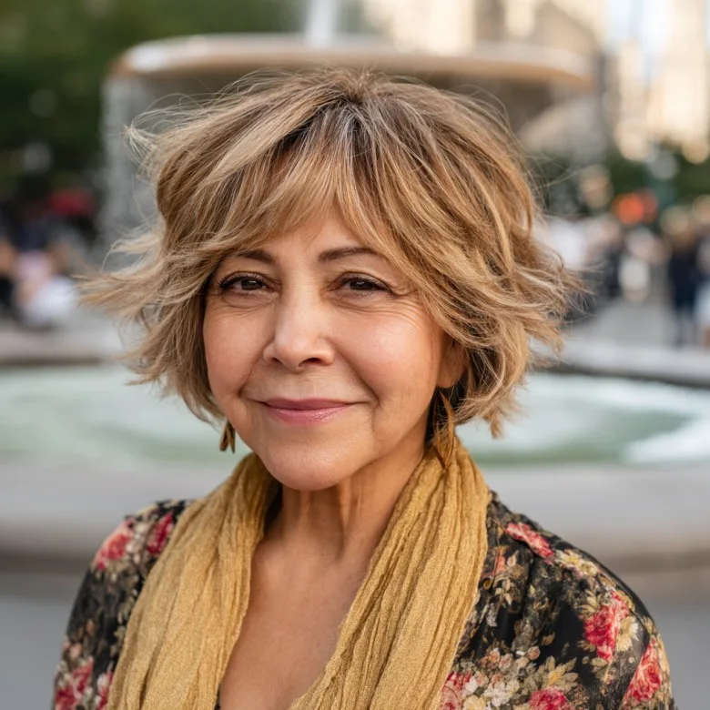 Textured Short Bob with Soft Face-Framing Layers