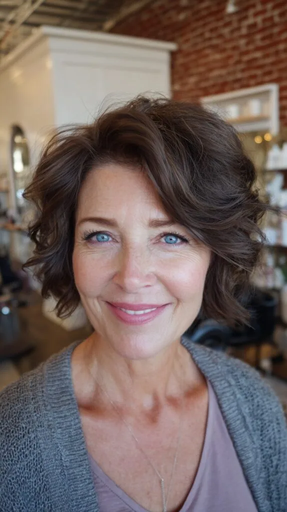 Textured Short Curly Cut with Soft Movement