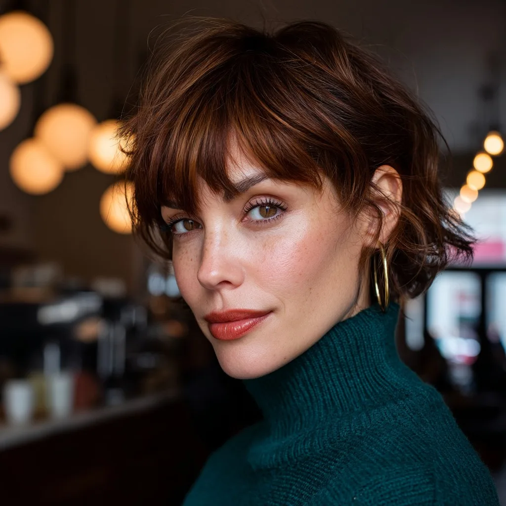 Textured Short Cut with Effortless Bangs