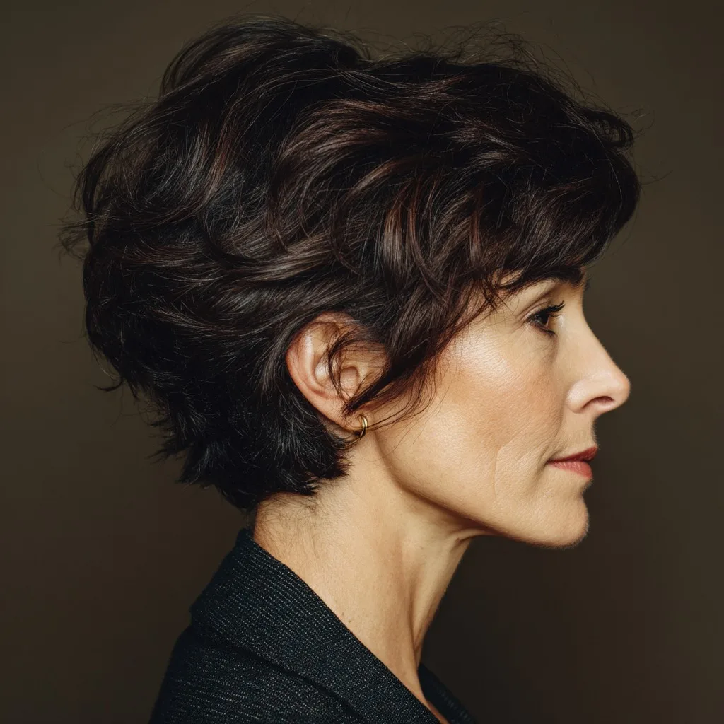 Textured Short Cut with Soft Waves and Volume