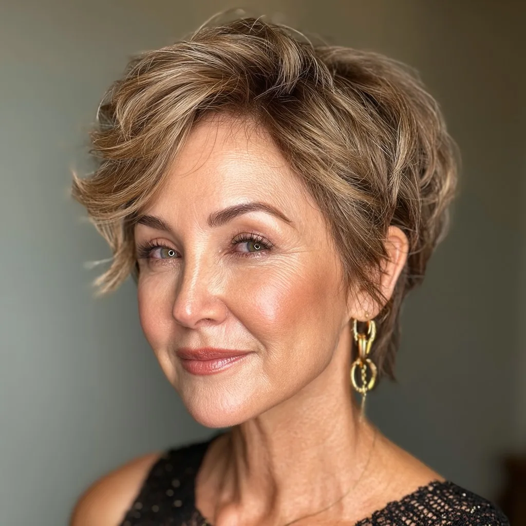 Textured Short Haircut with Soft Waves
