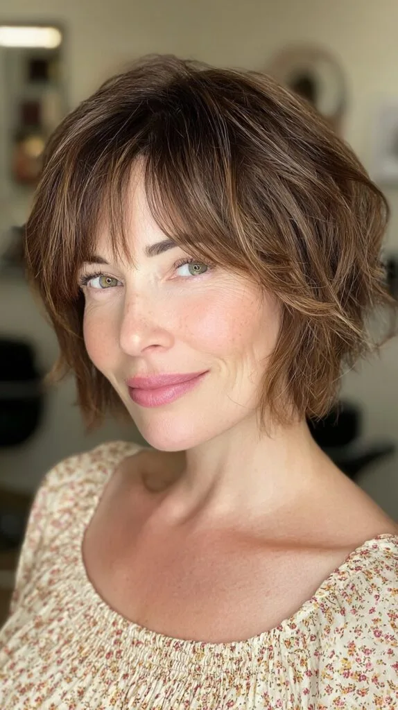 Textured Short Layered Cut with Face-Framing Softness
