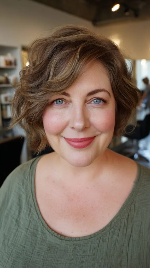 Textured Short Layered Cut with Soft Curls