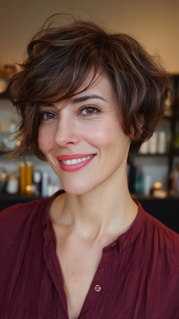Textured Short Layered Cut with Soft Movement
