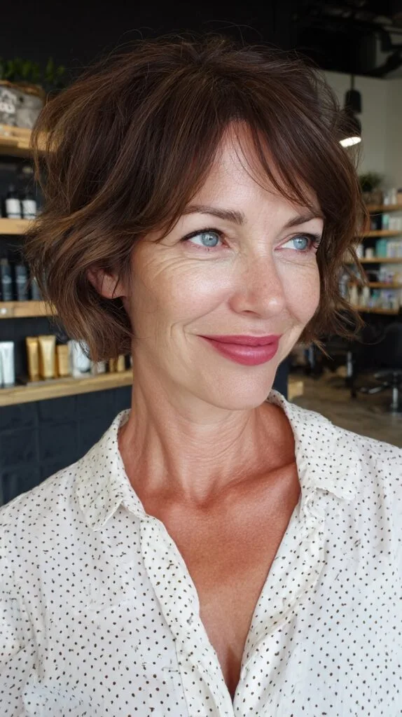Textured Short Layered Cut with Soft Waves