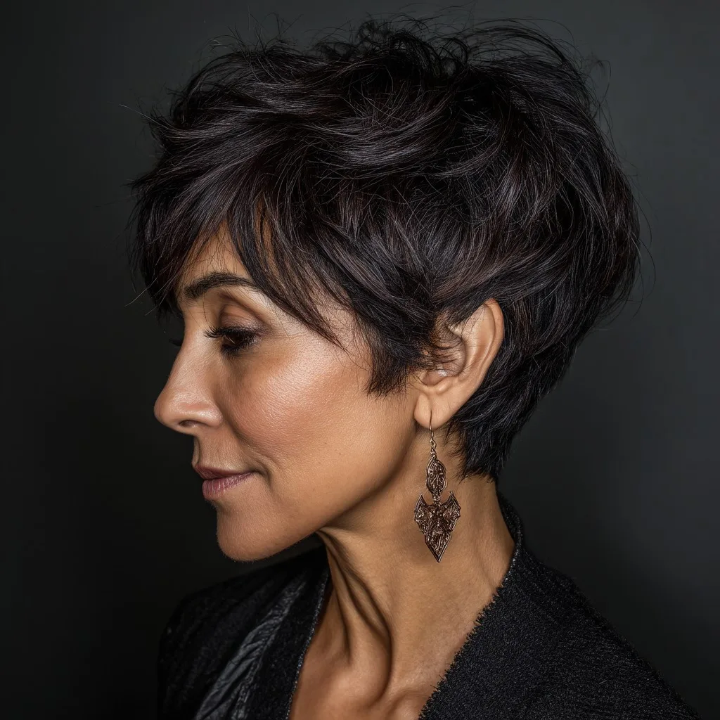 Textured Short Mixie Cut with Dynamic Layers