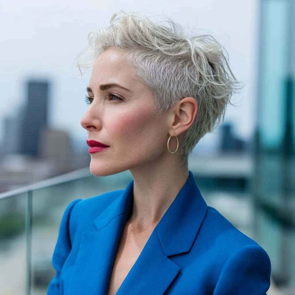 Textured Short Mixie Cut with Playful Volume