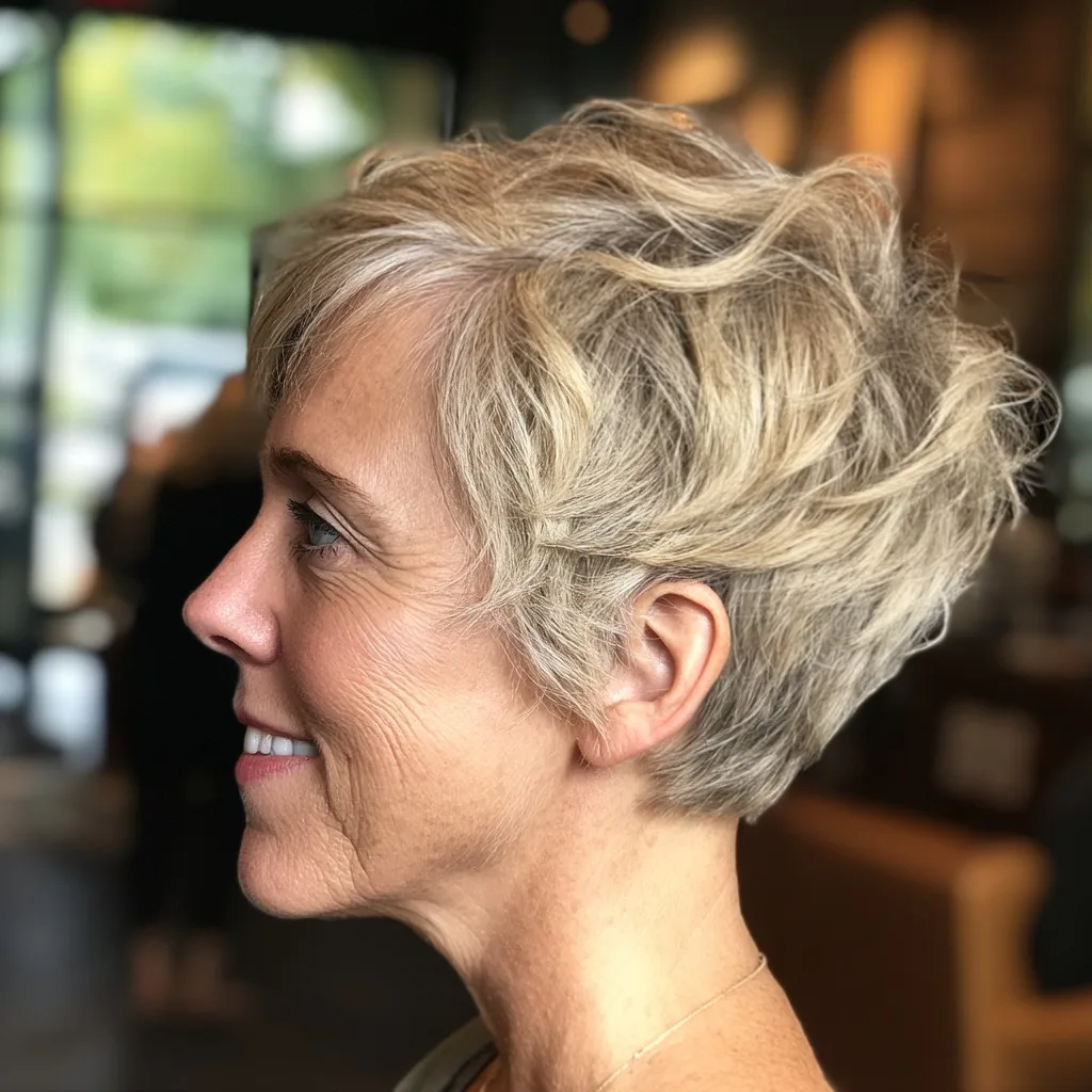 Textured Short Mixie Haircut with Soft Waves