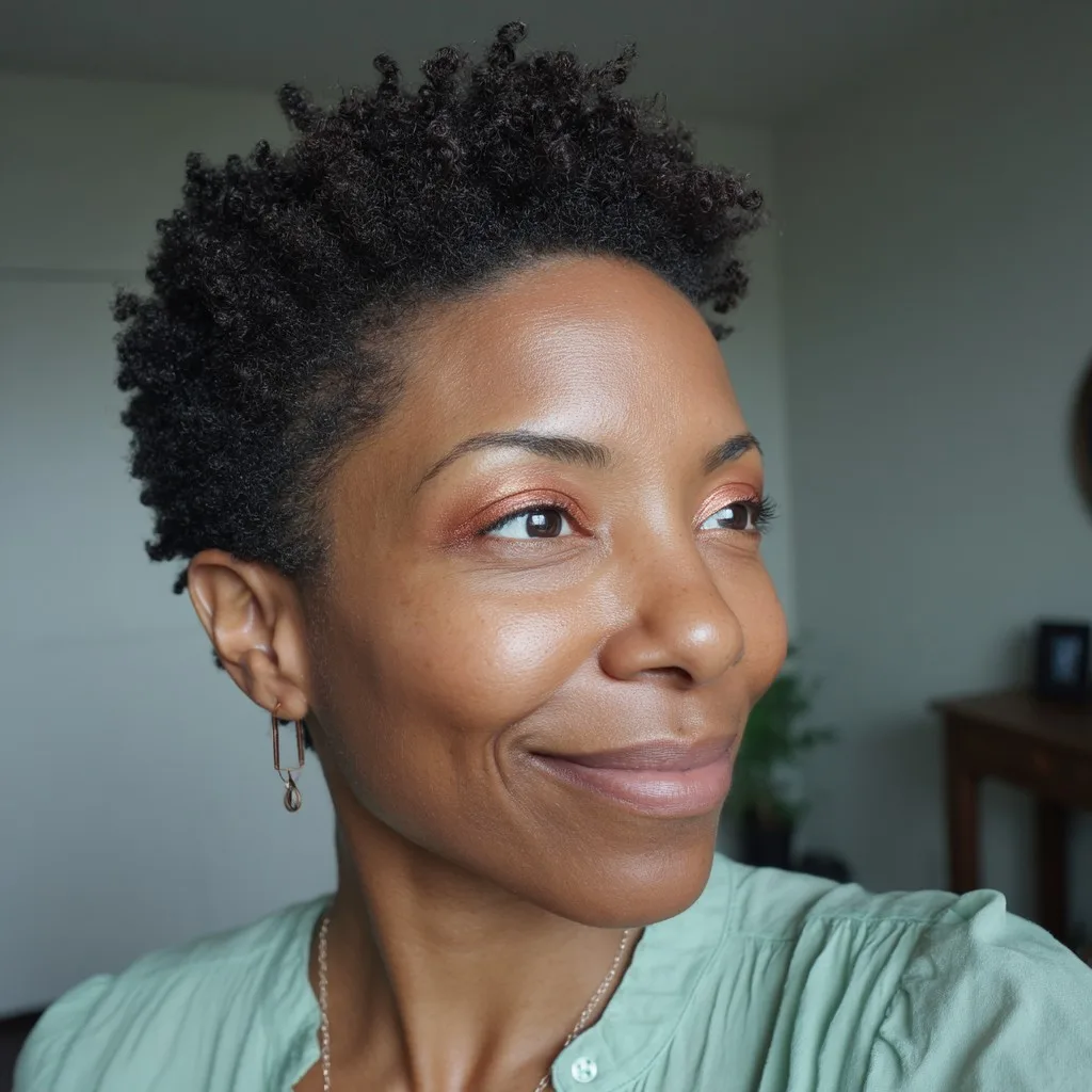 Textured Short Natural Cut with Defined Curls