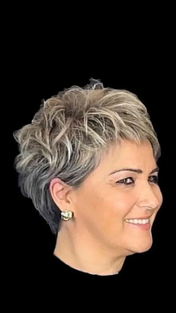 Textured Short Pixie Cut for Round Faces