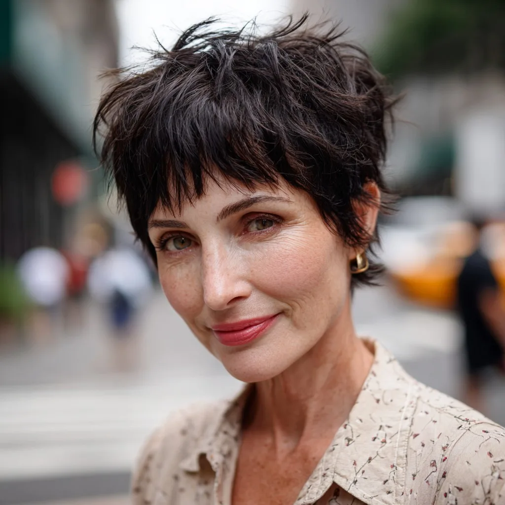 Textured Short Pixie Cut with Edgy Layers