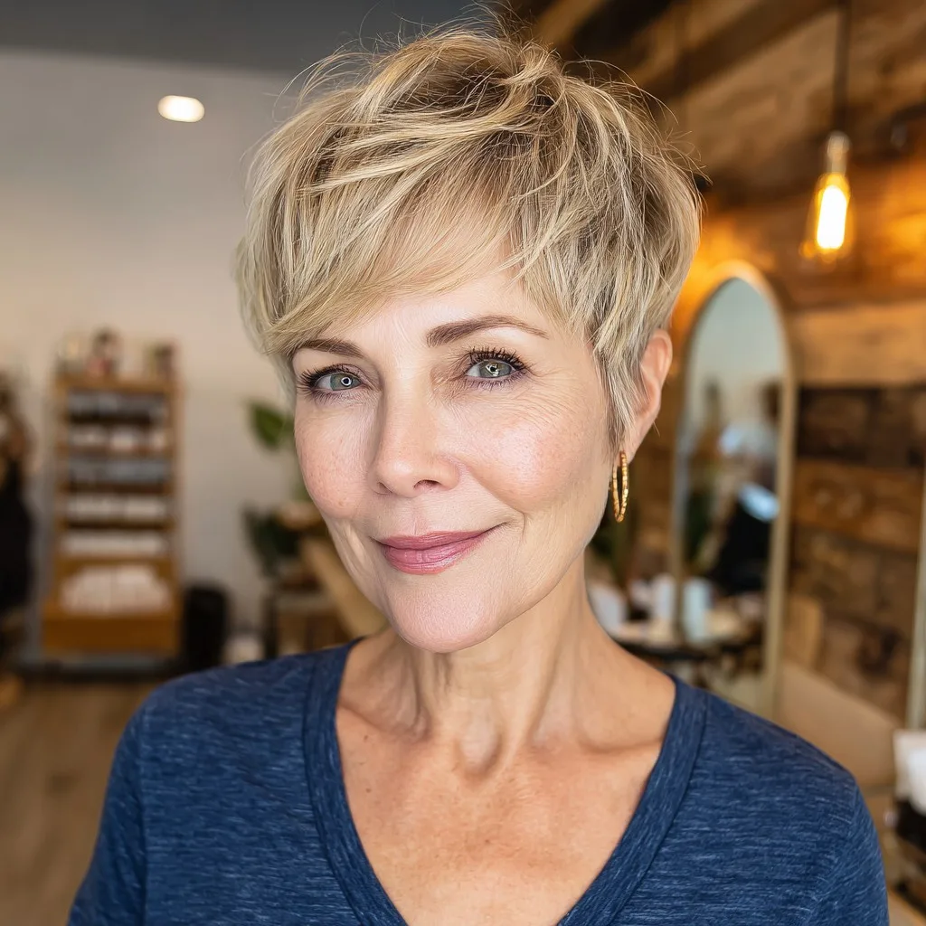 Textured Short Pixie Cut with Effortless Volume