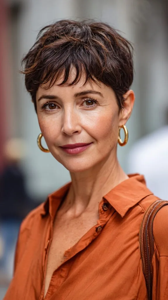 Textured Short Pixie Cut with Soft Bangs