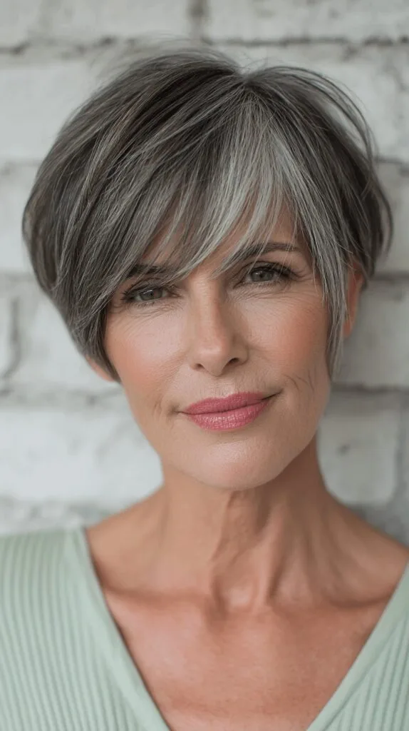 Textured Short Pixie Cut with Soft Silver Highlights