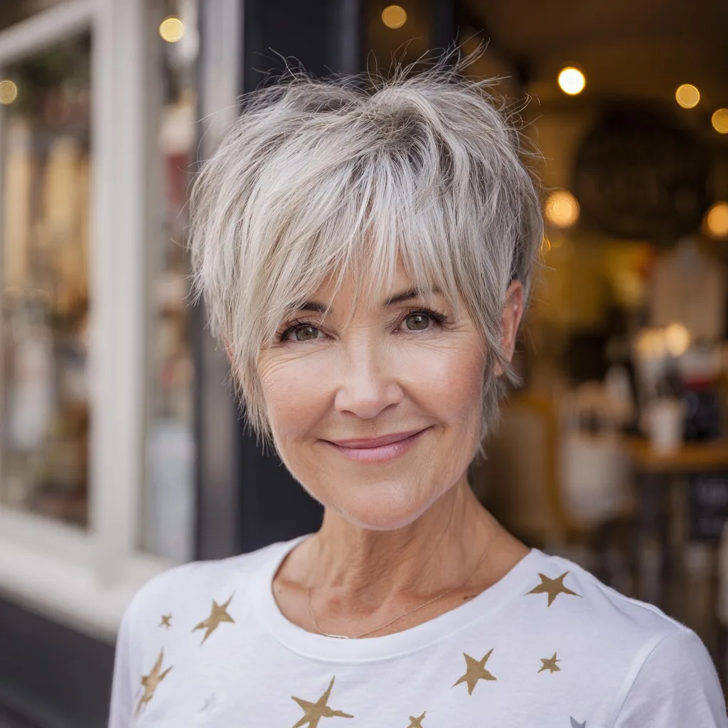 Textured Short Pixie Cut with Softly Framed Layers