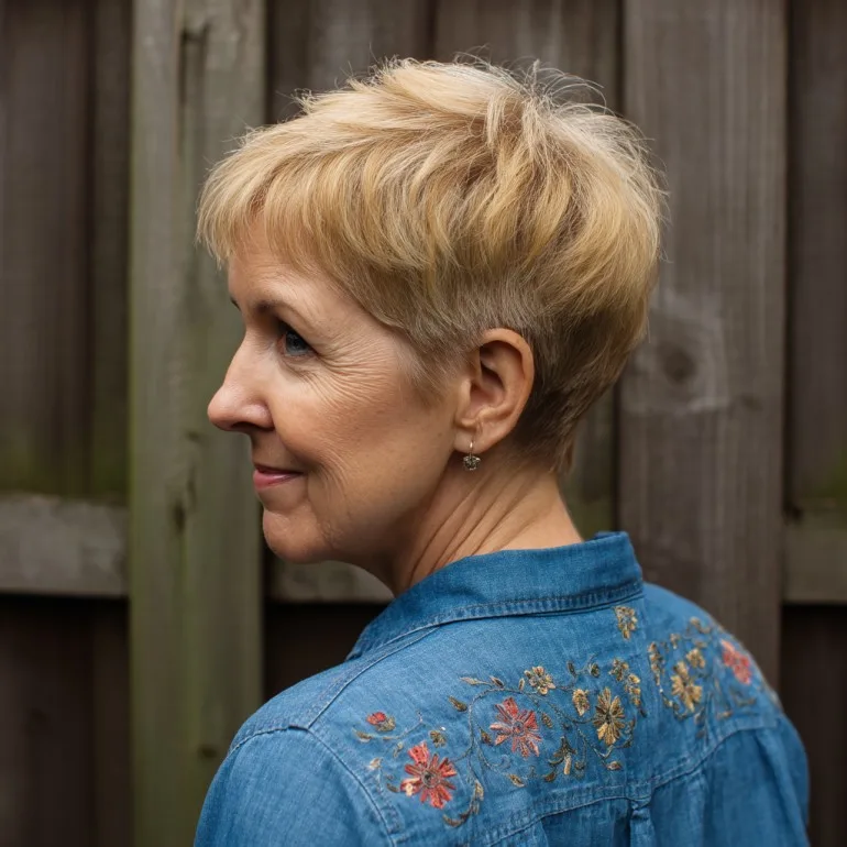 Textured Short Pixie Cut with Subtle Layers