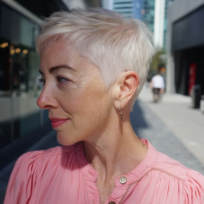 Textured Short Pixie Cut with Subtle Layers