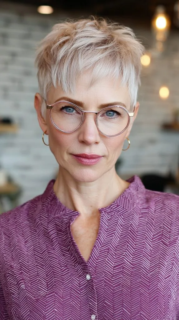 Textured Short Pixie with Feathered Layers