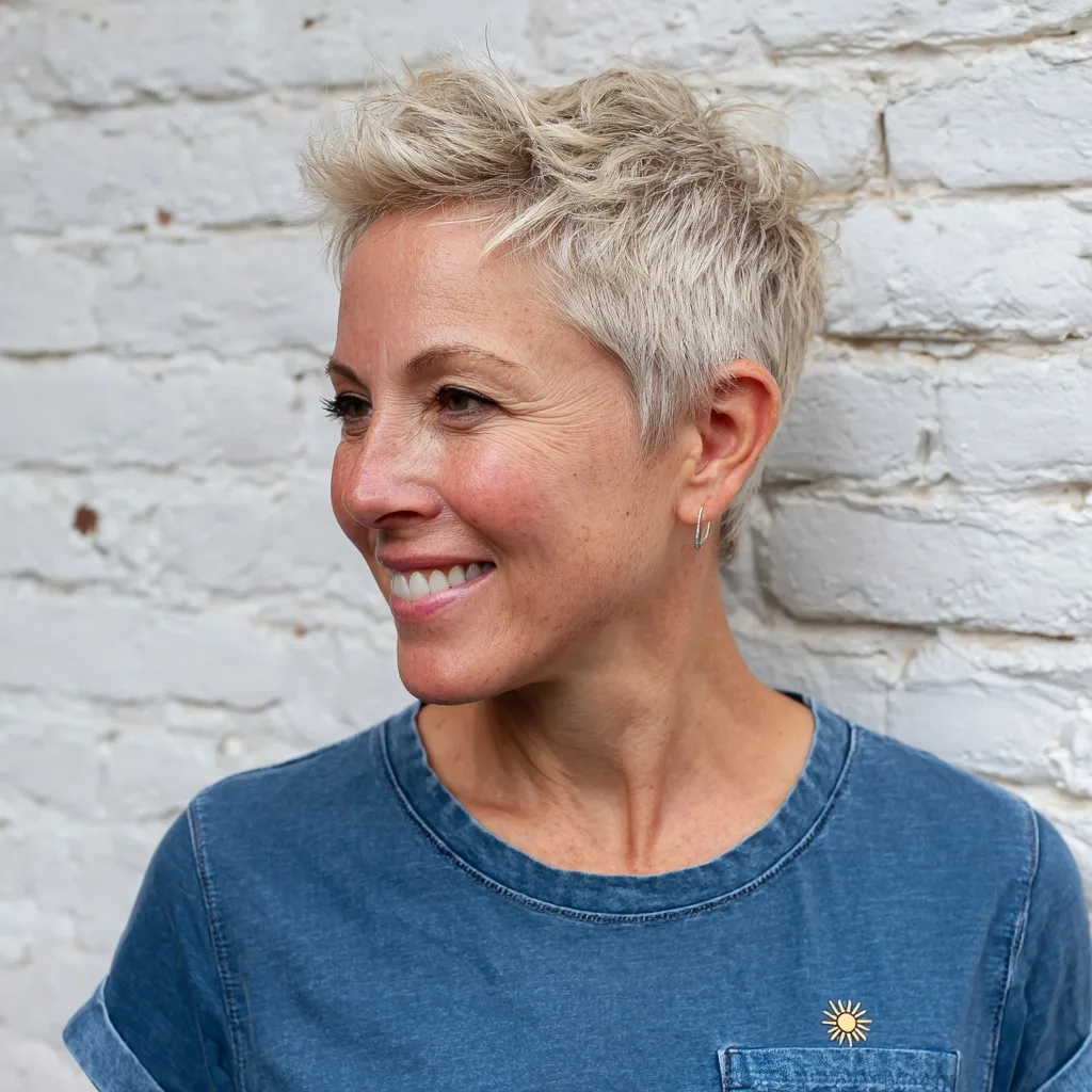 Textured Short Pixie with Fluffy Layers