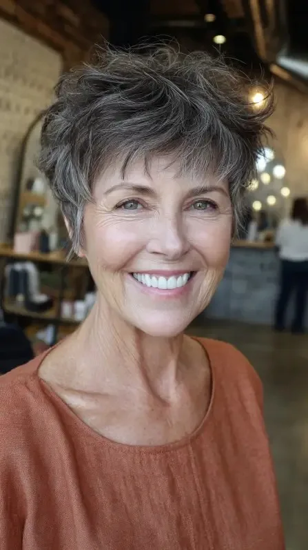 Textured Short Pixie with Lively Layers