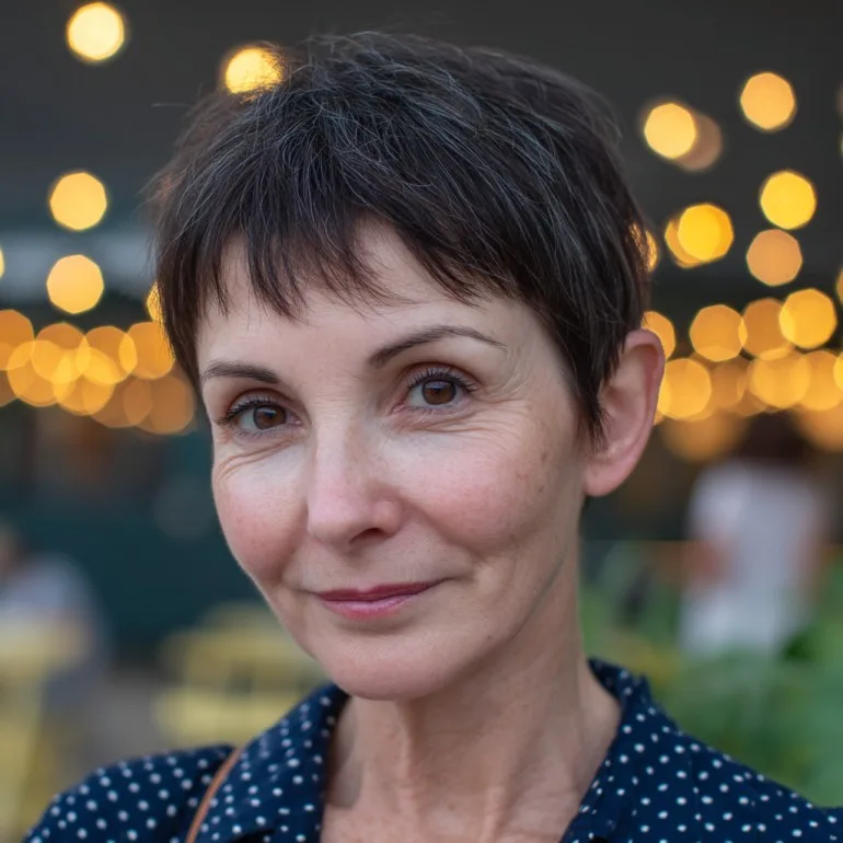 Textured Short Pixie with Soft Bangs