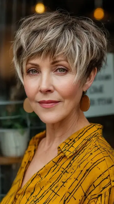 Textured Short Pixie with Subtle Highlights