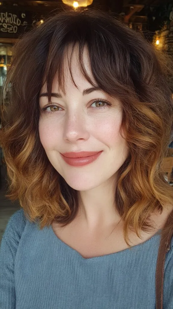 Textured Shoulder-Length Cut with Subtle Ombre