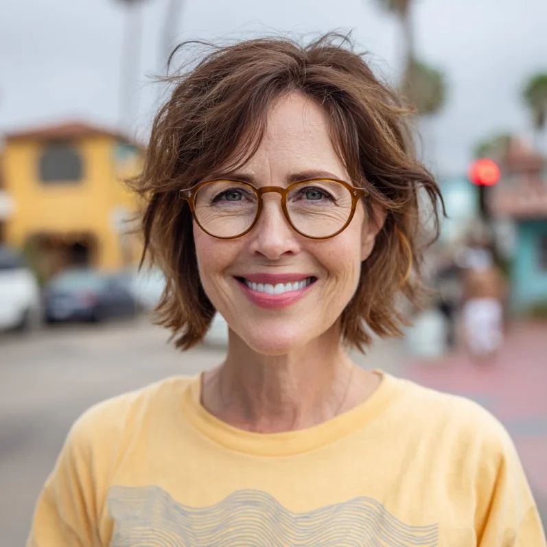 Textured Shoulder-Length Shag with Soft Bangs