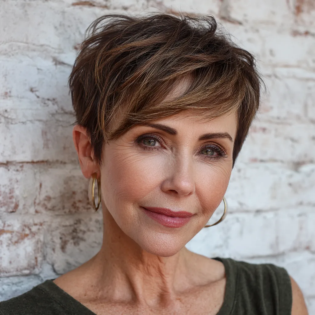 Textured Side-Swept Pixie with Effortless Movement