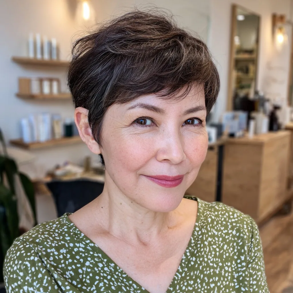 Textured Side-Swept Pixie with Subtle Layers
