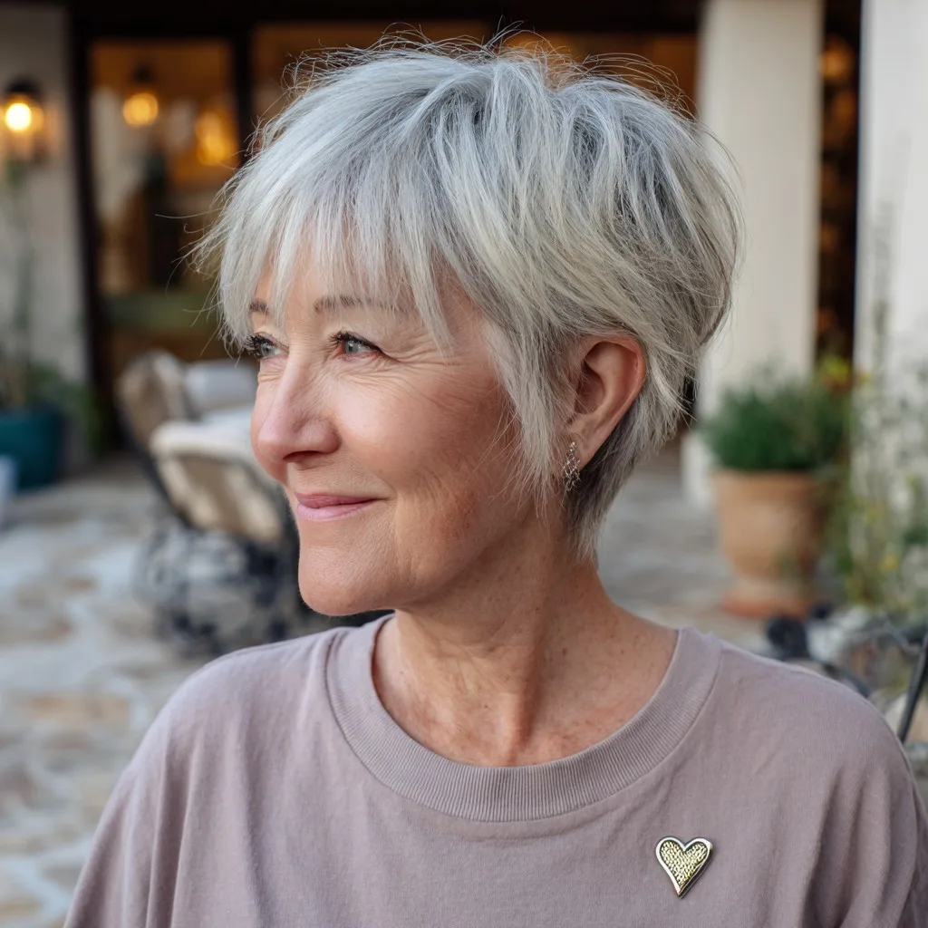 Textured Silver Bixie Shag with Soft Flicks