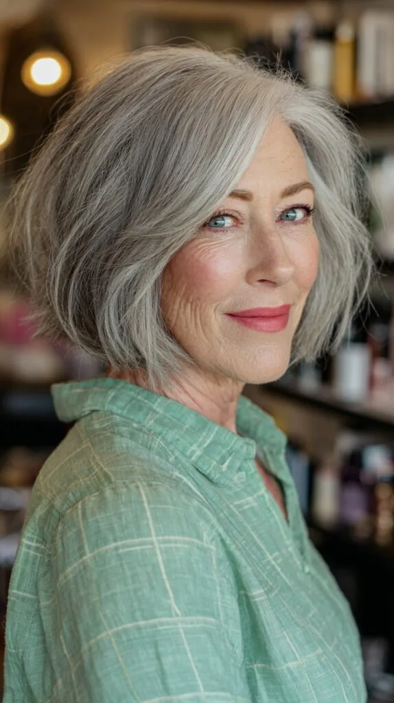 Textured Silver Bob with Subtle Layers