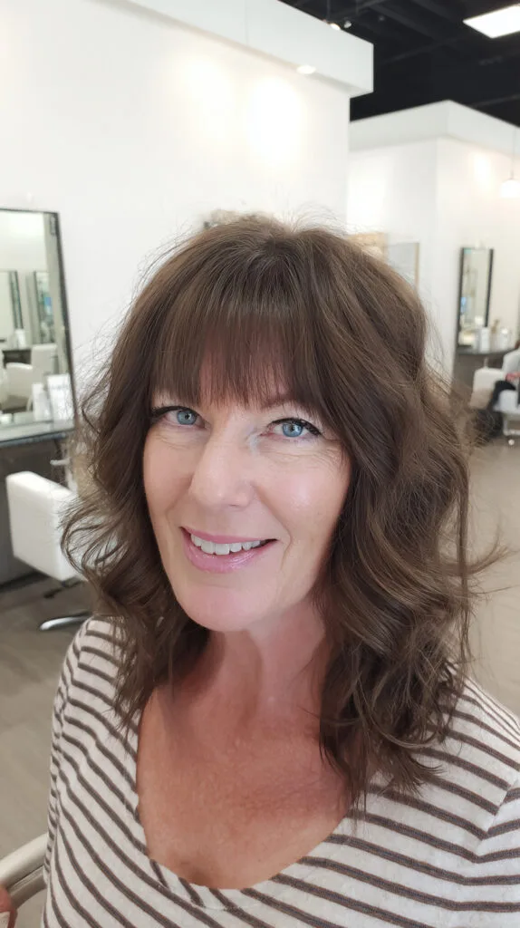 Textured Soft Waves with Wispy Bangs