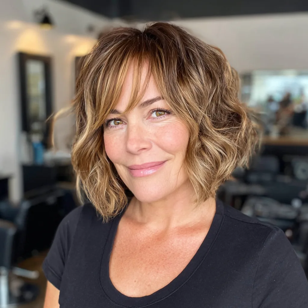 Textured Wavy Bob with Natural Movement