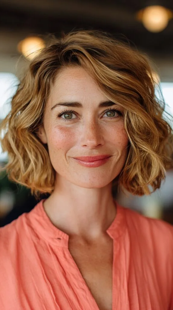 Textured Wavy Bob with Subtle Dimension