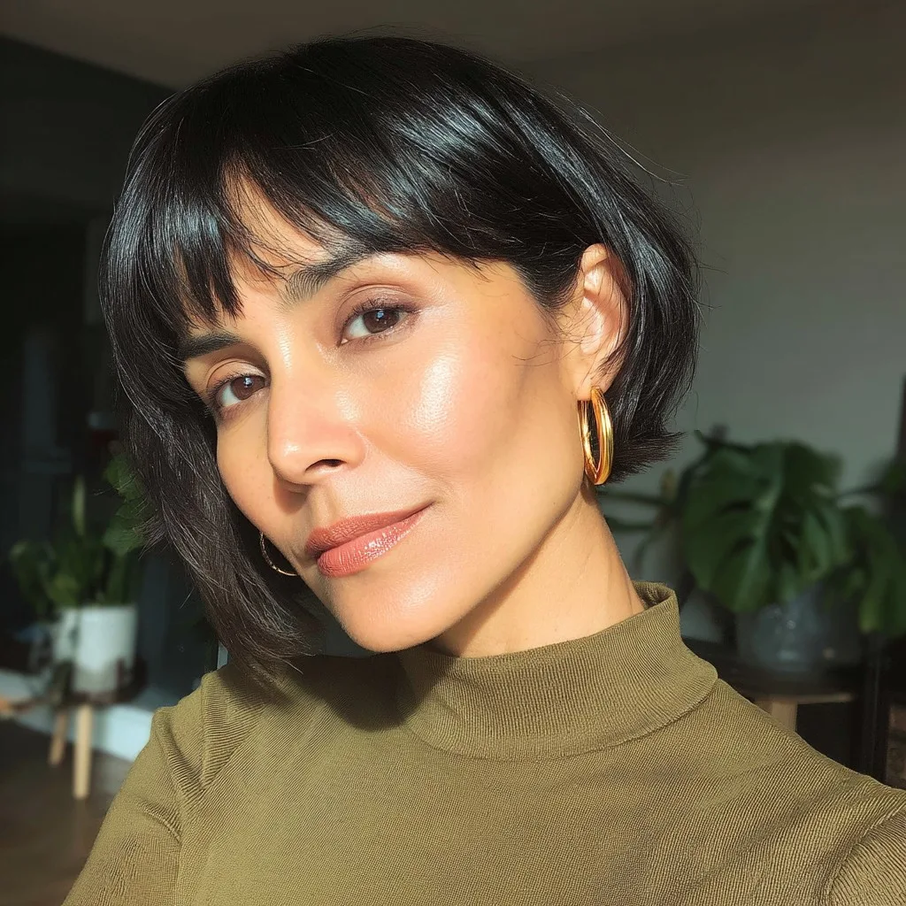Trendy Asymmetrical Bob with Soft Bangs