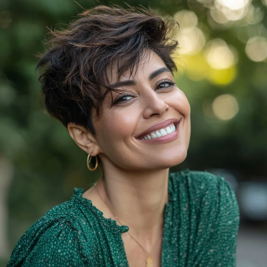Trendy Textured Long Pixie Cut with Soft Layers
